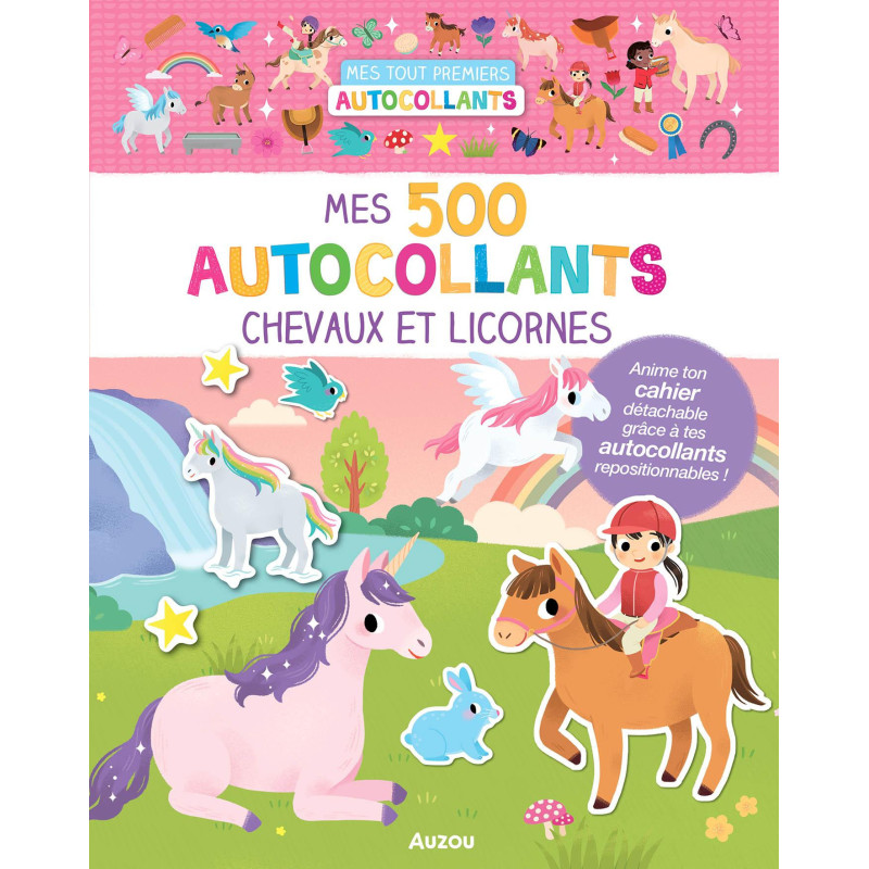 500 AUTOCOLLANTS CHEVAUX ET LI