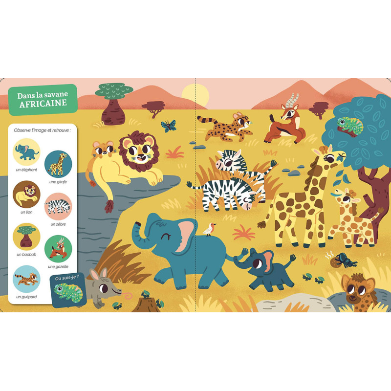Cherche et trouve des tout-petits - LA JUNGLE ET LA SAVANE