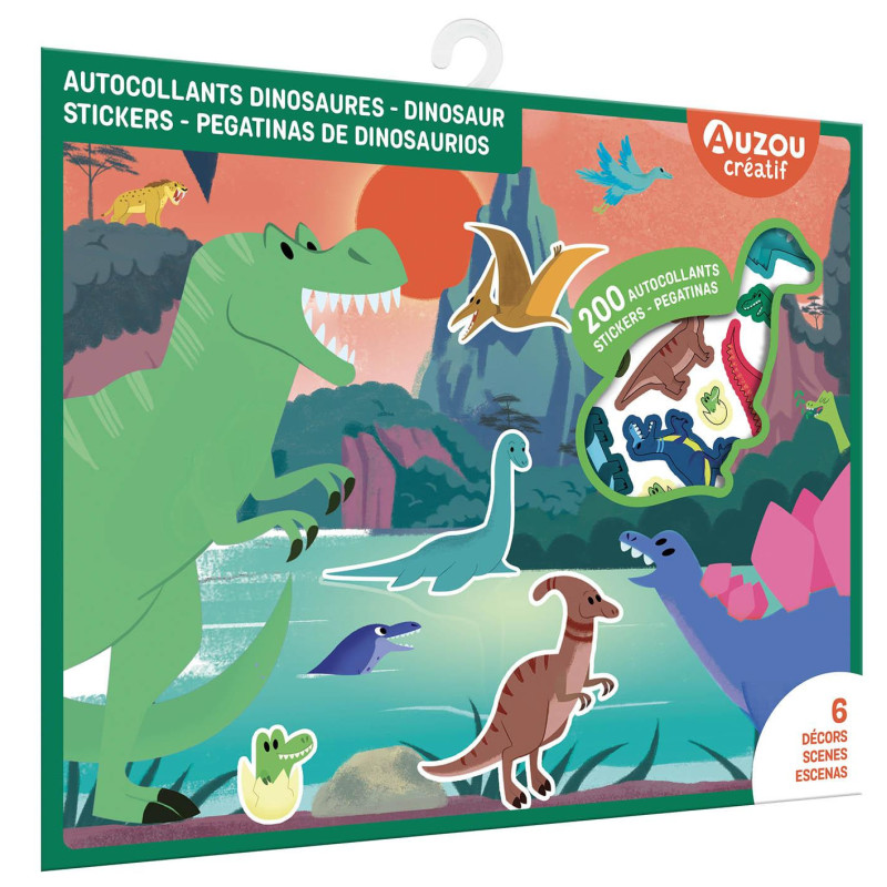 MA POCHETTE D'ARTISTE - 200 AUTOCOLLANTS DINOSAURES