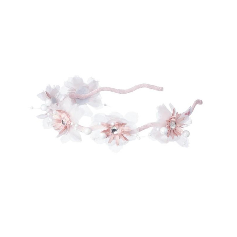 Diadème Rosan fleur rose