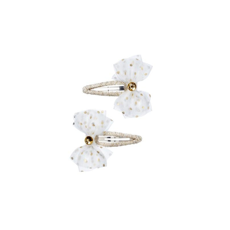 Pinces à cheveux Fardou nœud blanc