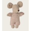 Bébé souris dans son couffin - Rose