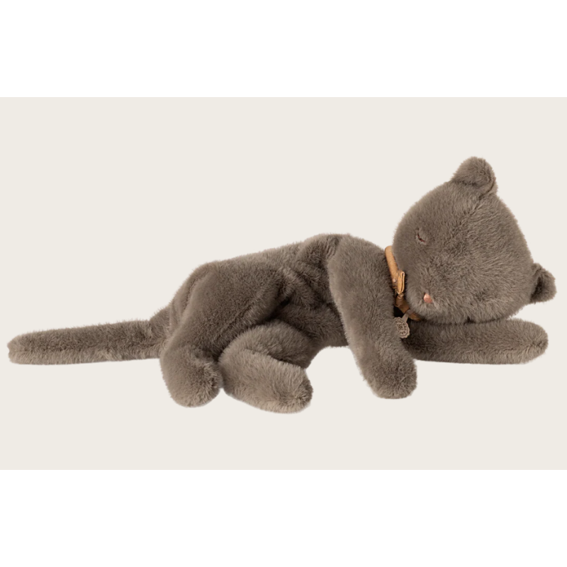 Peluche chaton endormi, Medium - Gris