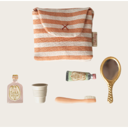 Trousse de toilettes, Souris - Rayé rouge