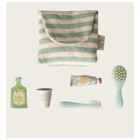 Trousse de toilettes, Souris - Rayé bleu