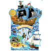JEU STICKERS + POSTER BATEAU DE PIRATES