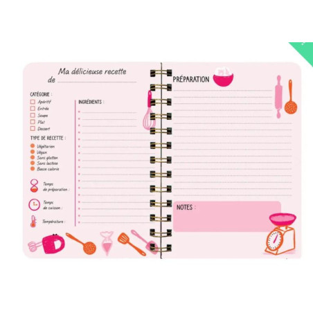 CARNET THEMATHIQUE MES RECETTES D'AMOUR