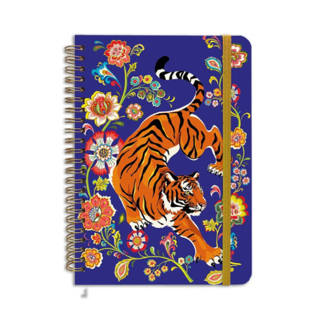 WIKA58-[WIKA58] CARNET SPIRALES RIGIDE A5 TIGRE ROYAL