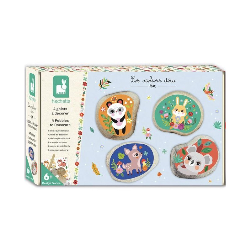 4 GALETS A DECORER - PETITS ANIMAUX