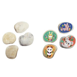 4 GALETS A DECORER - PETITS ANIMAUX