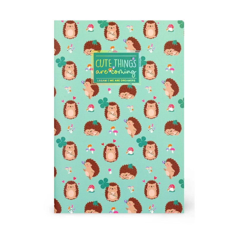 Cahier Page Blanche A5 à Couverture Rigide Illustrée - Hedgehog