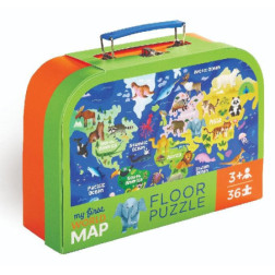 Ma première carte puzzle - Malette - Monde -