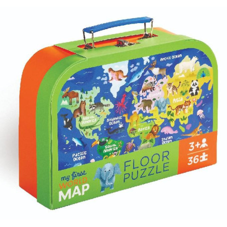 Ma première carte puzzle - Malette - Monde -