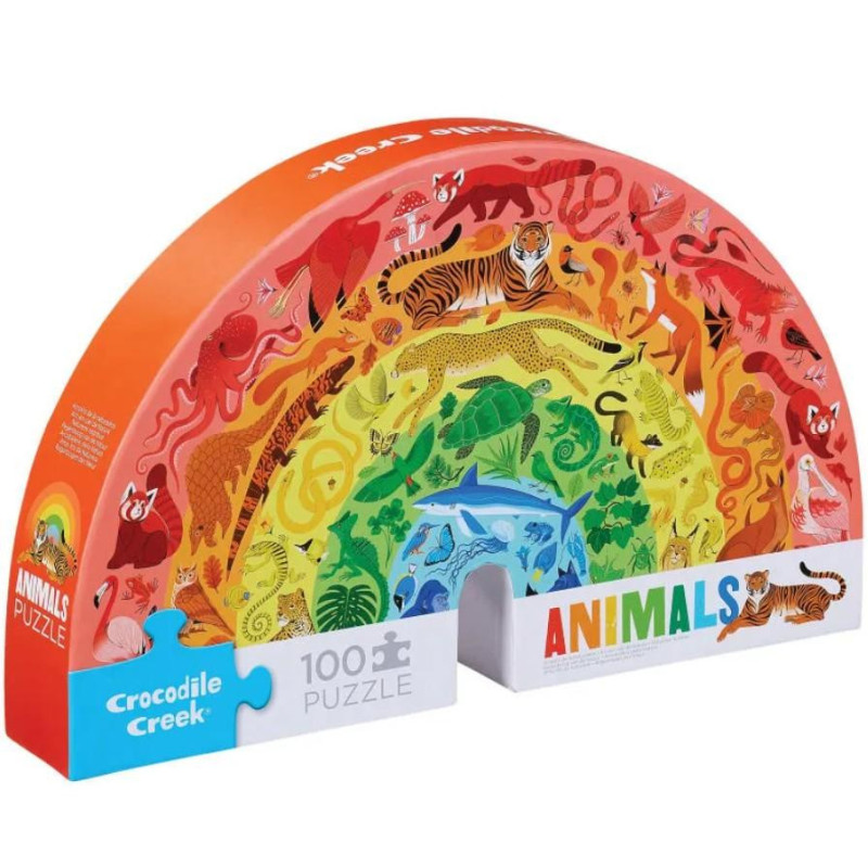 Maxi puzzle - 100 pièces - Arc- en-ciel Animaux - 6a+