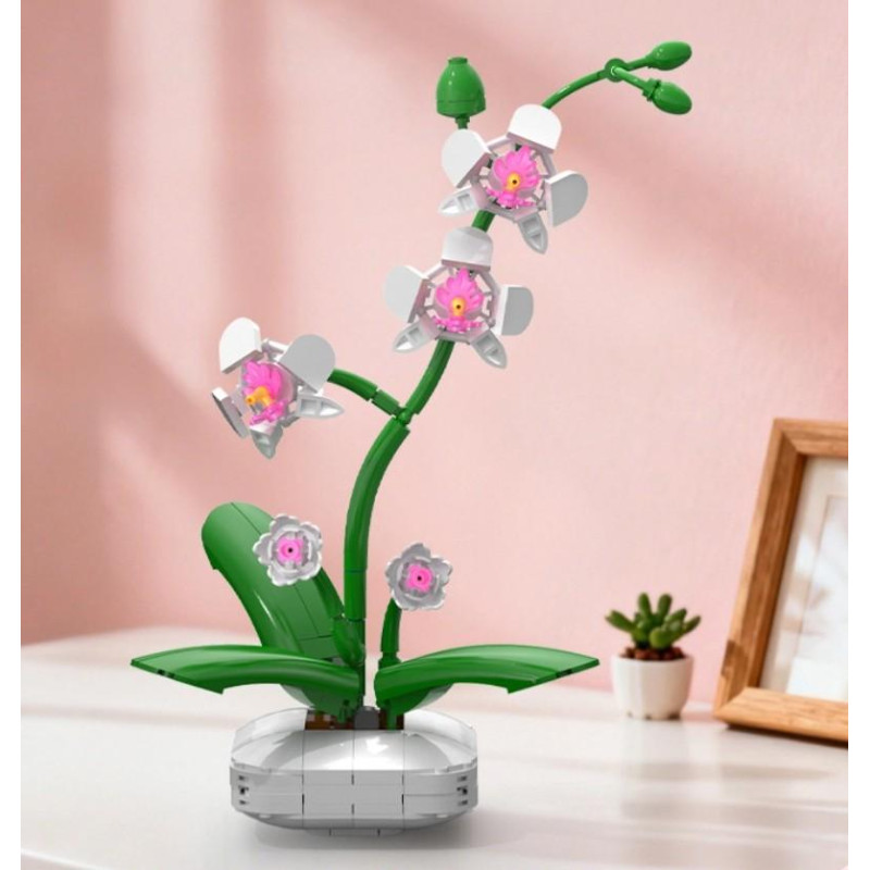 Jeu de construction CaDA orchidée en pot 25 cm, 237 pièces