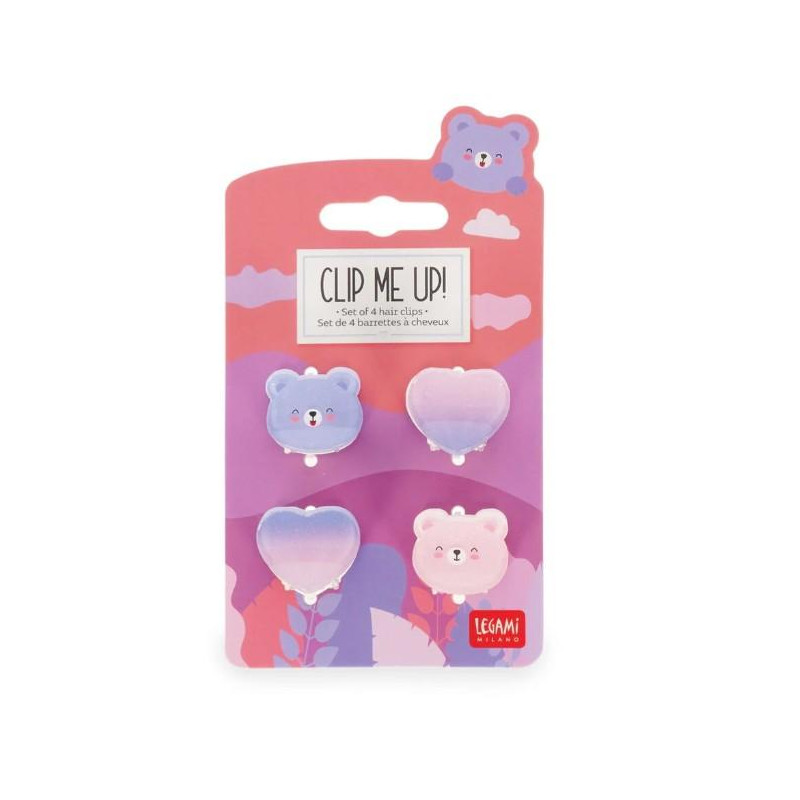 SET DE 4 MINI BARRETTES À CHEVEUX- TEDDY