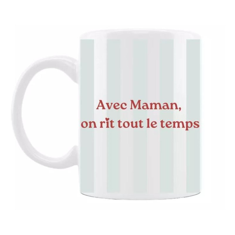 MUG MAMAN RAYURE SAUGE