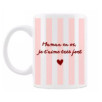 MUG MAMAN RAYURES ROSE