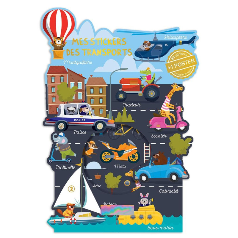 JEU STICKERS + POSTER TRANSPORT