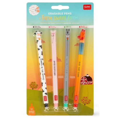Set de 4 Stylos à Encre Gel Effaçable - Erasable Pen