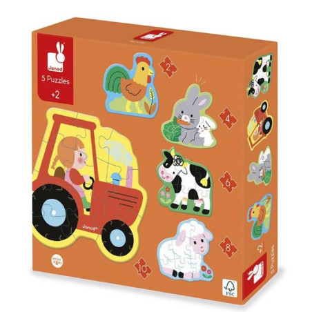 5 PUZZLES EVOLUTIFS FERME