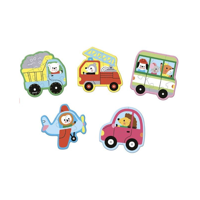 5 PUZZLES EVOLUTIFS VEHICULES