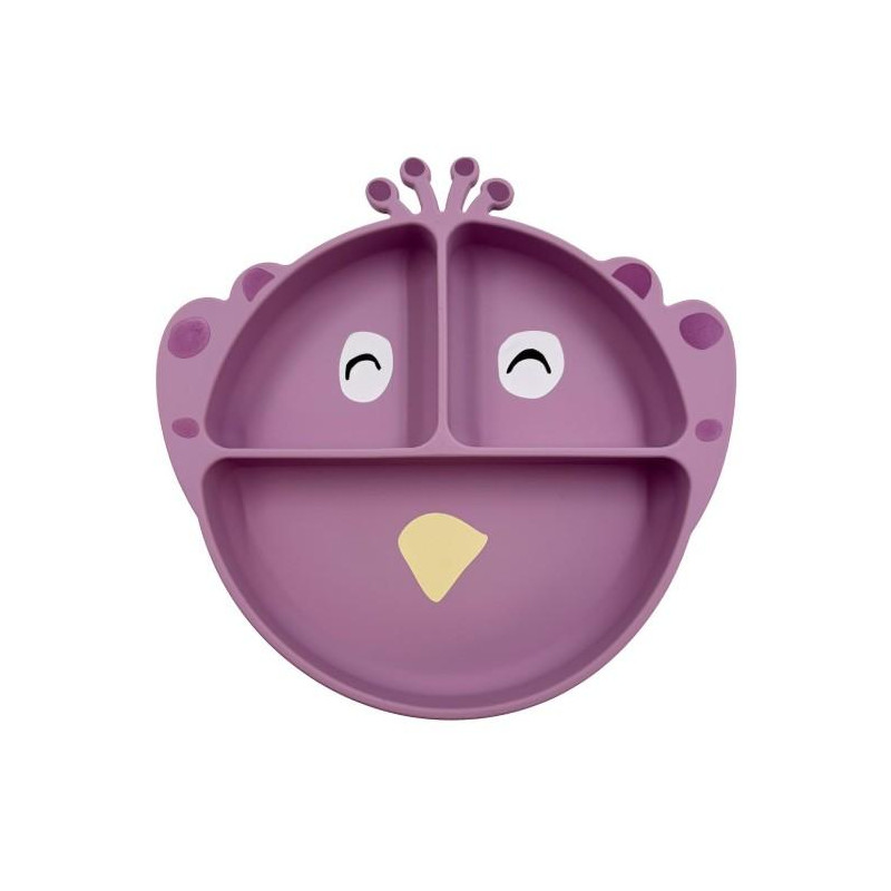 Assiette avec ventouse en silicone et compartiments - Mrs. Peacock