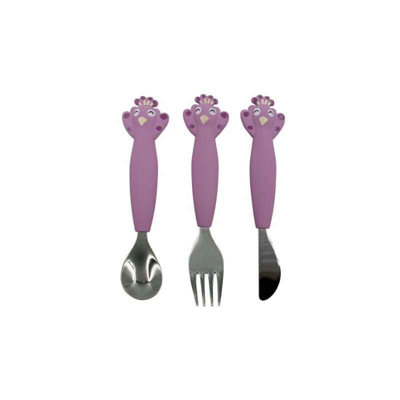 Couverts 3 pièces en silicone - Mrs. Peacock