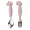 Cuillère et fourchette Easy-grip - Deer friends - Rose