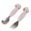 Cuillère et fourchette Easy-grip - Deer friends - Rose
