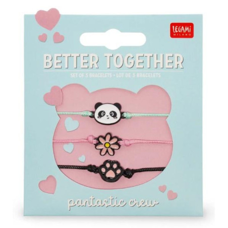 LOT DE 3 BRACELETS - PANDA