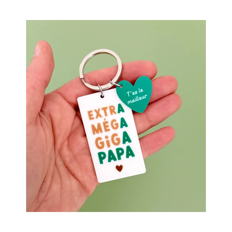 Porte-clé Extra Méga Giga Papa, cadeau Fête des pères
