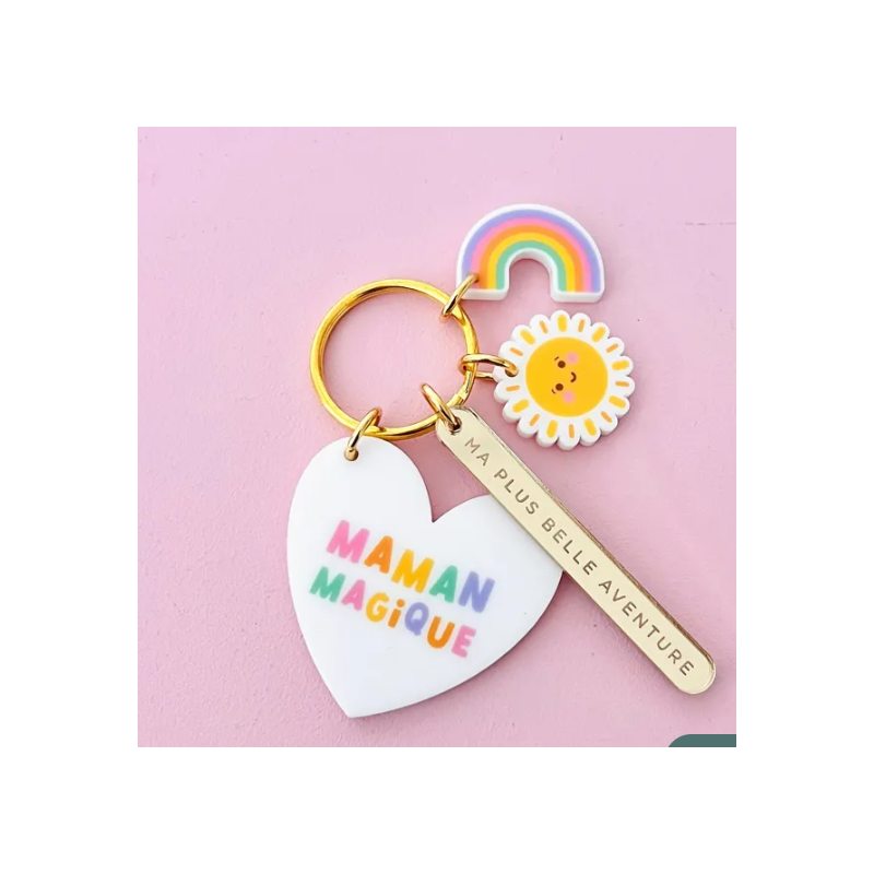 Porte-clé grigri Maman magique - Cadeau Fête des mères