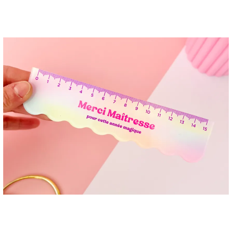 Règle pastel dégradé Aurore - Cadeau maîtresse