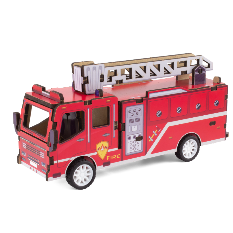 MAQUETTE EN BOIS : CAMION DE POMPIER