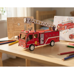 MAQUETTE EN BOIS : CAMION DE POMPIER