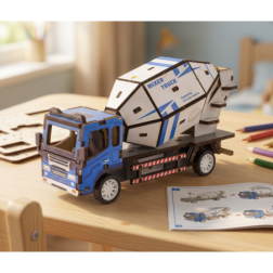 MAQUETTE EN BOIS : CAMION TOUPIE