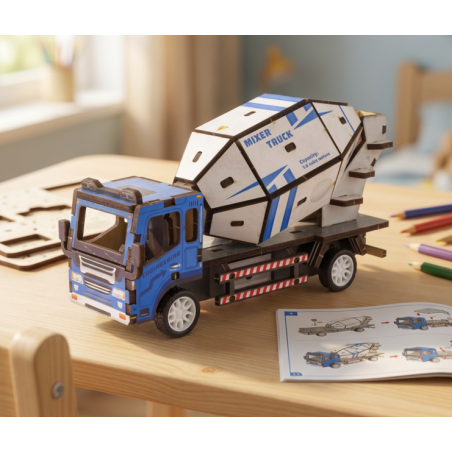 MAQUETTE EN BOIS : CAMION TOUPIE
