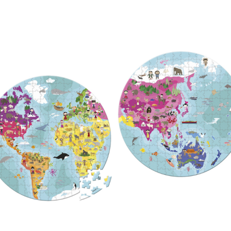 PUZZLE DU MONDE RECTO VERSO - 208 PCS