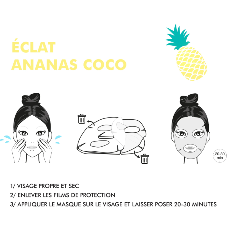 MASQUE VISAGE ECLAT ANANAS COCO BIO CELLULOSE