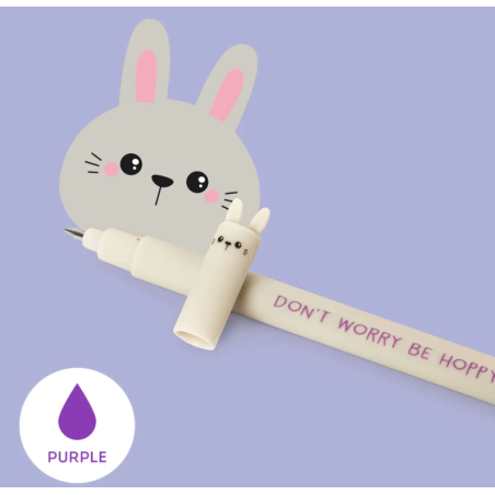 Stylo à Encre Gel Effaçable Bunny « Don't Worry Be Hoppy »