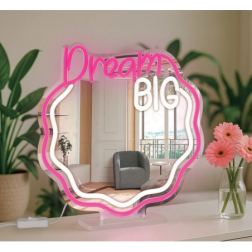 Miroir avec Lampe LED Effet Néon - It's a Sign