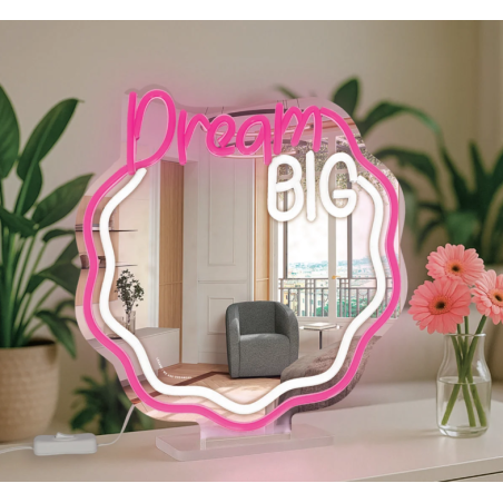 Miroir avec Lampe LED Effet Néon - It's a Sign