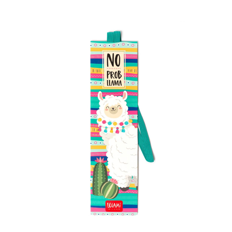 Marque-page Illustré avec Élastique - Llama - Bookmark