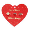 Bagues à paillettes (lot de 3) - Coeur & fleur