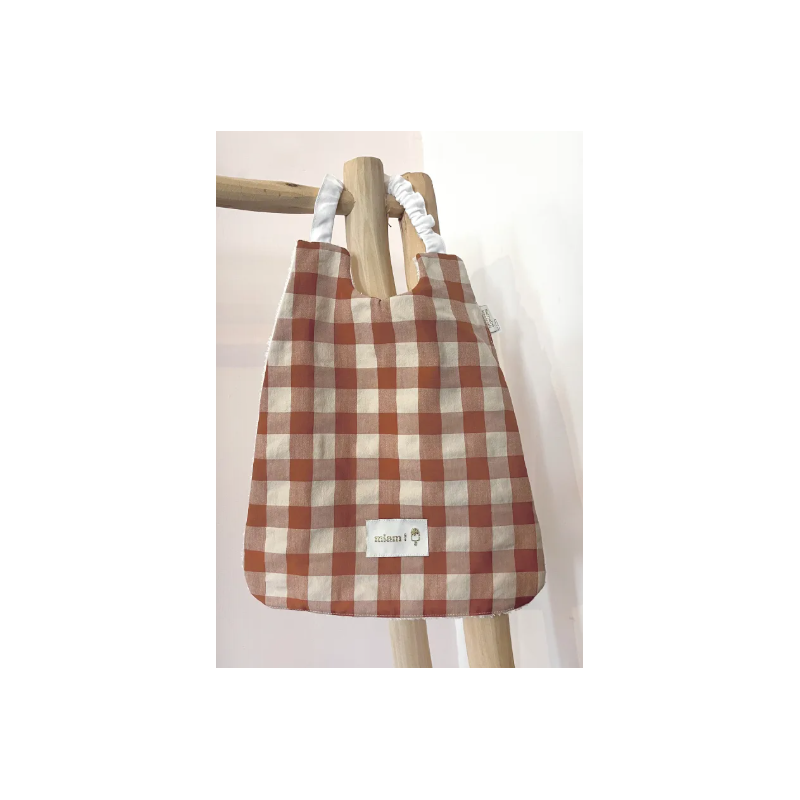 Serviette élastique vichy Argile