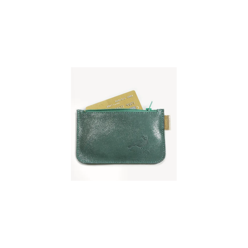 Porte monnaie pailleté vert Basilic