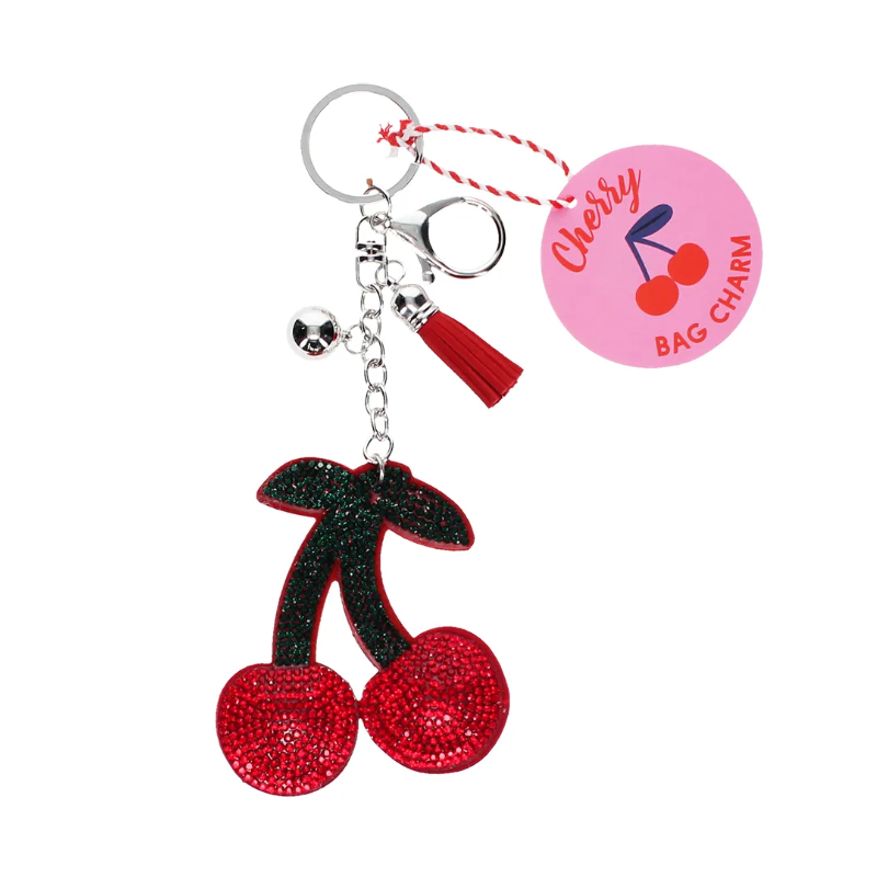 Porte-clés scintillant - Cerise