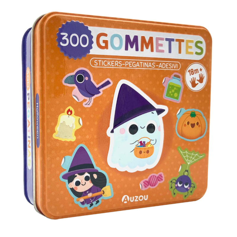 BOÎTE MÉTAL - 300 GOMMETTES HALLOWEEN