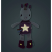 Peluche phosphorescente et livre en tissu Lena la licorne